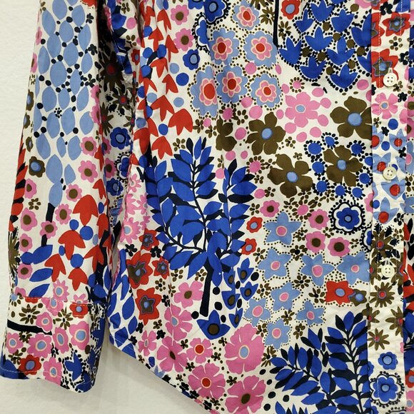 Talbots Classic Casual Button Down Shirt Floral Happy Forest Print Women's Small - Picture 3 of 12